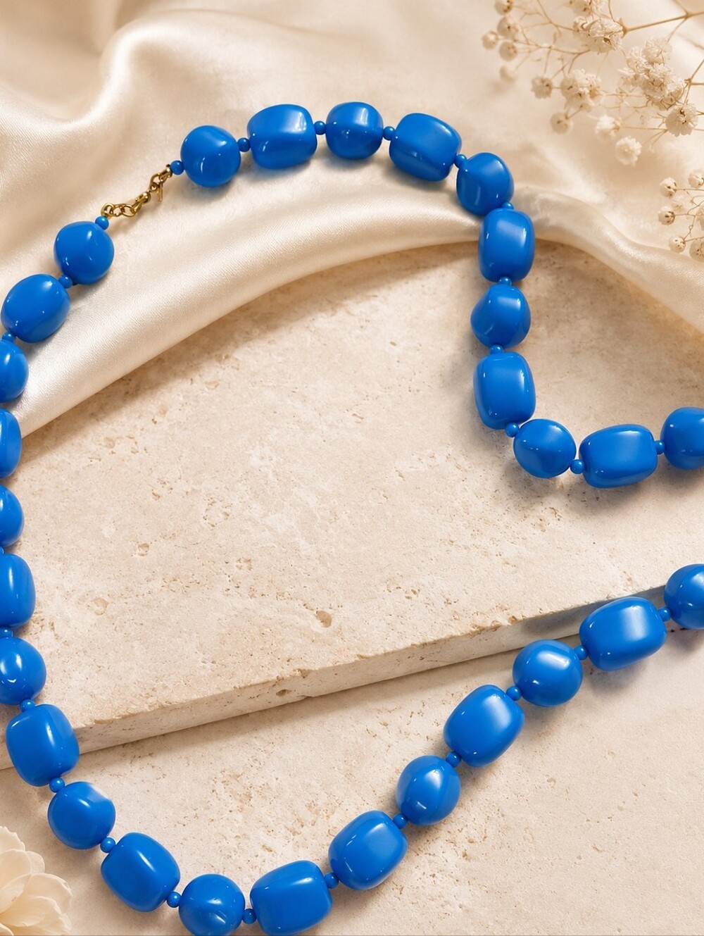 Monet chunky blue beaded necklace